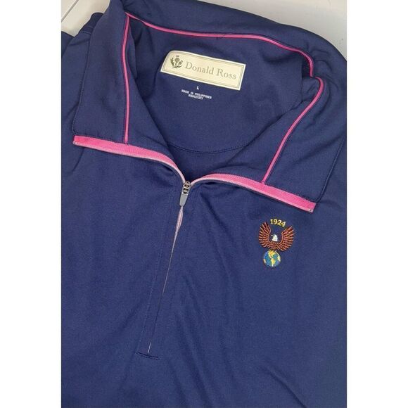 Donald Ross 1/4 Zip Pullover Golf Blue Size Large L - Picture 2 of 7